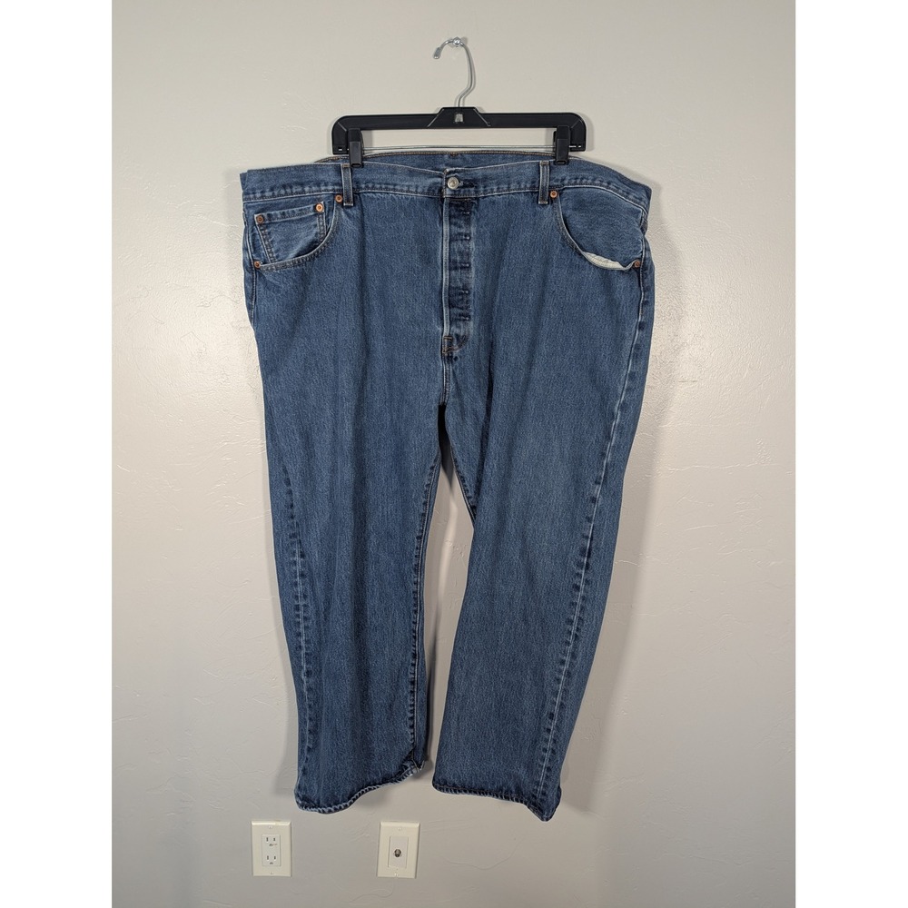 Levis 501 Original Fit Mens 48 x 29 Blue Denim Button Fly‎ Jeans